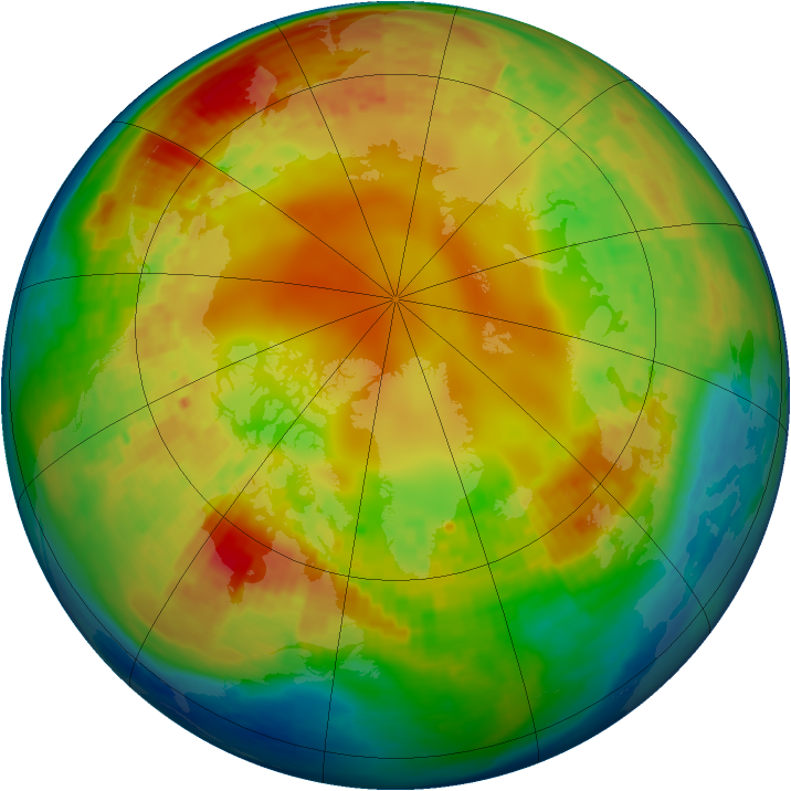 Arctic ozone map for 07 February 2004